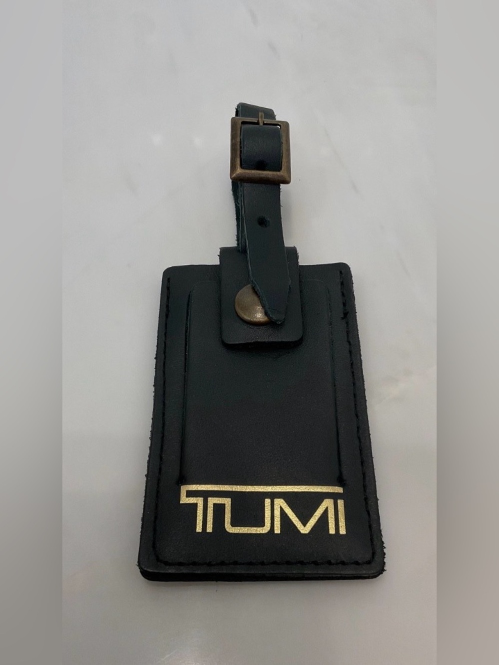 NEW Tumi ALPHA Leather Luggage Name Tag Buckle - SOLID FOREST GREEN